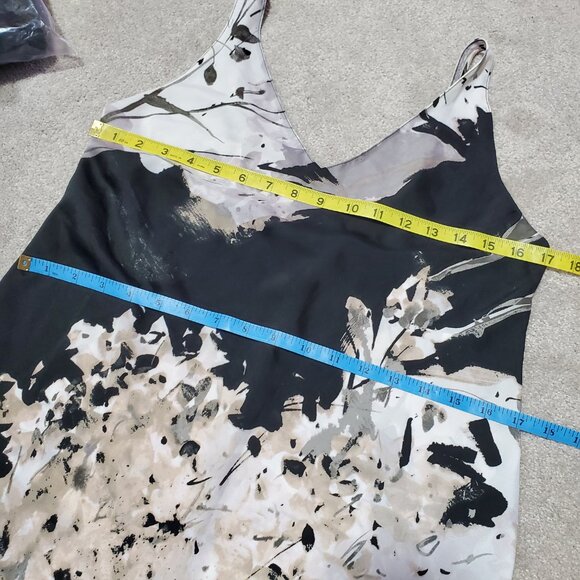 N NATORI Dark Floral Melody Charmeuse Slip Dress Midi Sleeveless Women's Medium - Picture 11 of 12